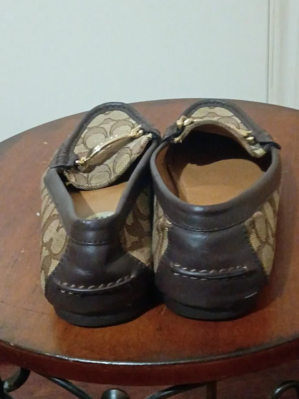 Coach Women's Olive A01918 Brown Monogram Print Slip-On Loafer Flats Size 7.5B